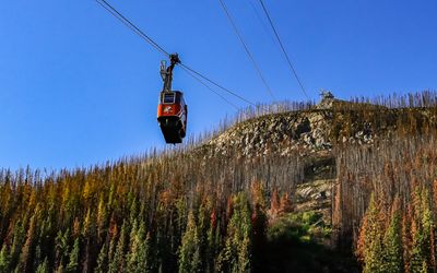 The Jasper SkyTram leading up to Whistlers Mountain in Jasper National Park 