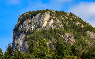 Stawamus Chief Mountain, a granite dome, near Shannon Falls in British Columbia