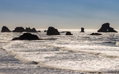 Sea stacks as seen from Ecola State Park along the Oregon Coast