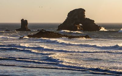 Sea stacks as seen from Ecola State Park along the Oregon Coast