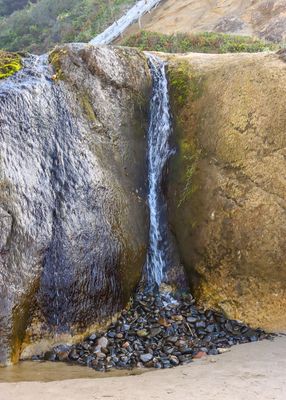 Hug Point Falls, just a trickle late in the season, on the Oregon Coast