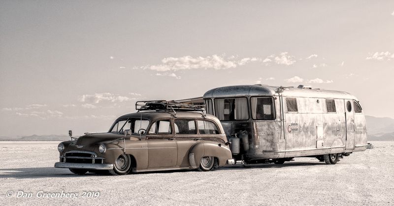 1950 Chevy Wagon with Vintage Trailer