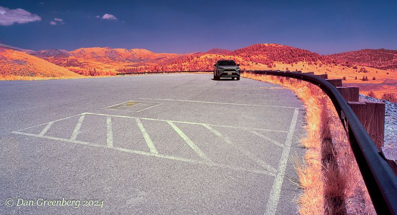 Lone SUV at a Scenic Overlook Parking Lot
