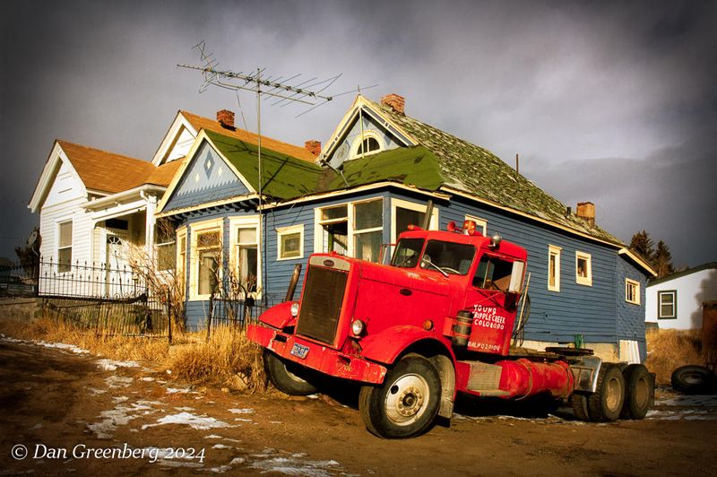 Old Peterbuilt and Houses