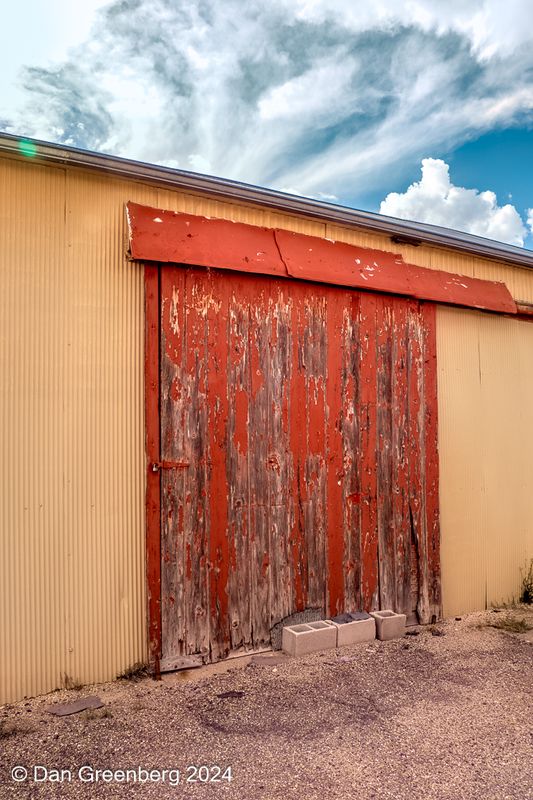 Garage Door with Aging Paint