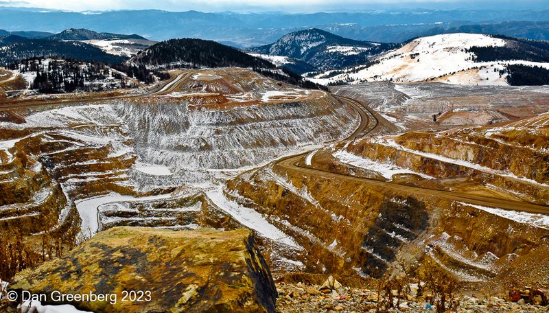 Overlooking the open pit mine