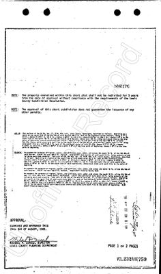 Short Plat SP-81-037 AFN 892176 Page 2 of 3