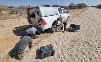 Ooops, flat tire..............