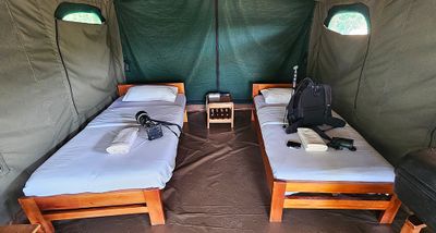 My comfortable tent in Queen Elizabeth Park