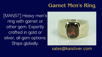 Men's Red Garnet Ring, Custom Gold Or Silver Ring With Garnet - Kaisilver