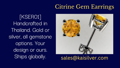 Gemstone Earrings With Citrine Or Other Gems  Kaisilver Custom