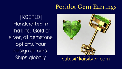 Finely Crafted Peridot Earrings In Gold Or Silver  Custom Kaisilver Thailand 