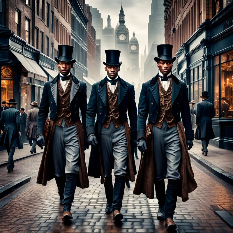8 December 2023 - AI - 3 Men in Victorian Clothing