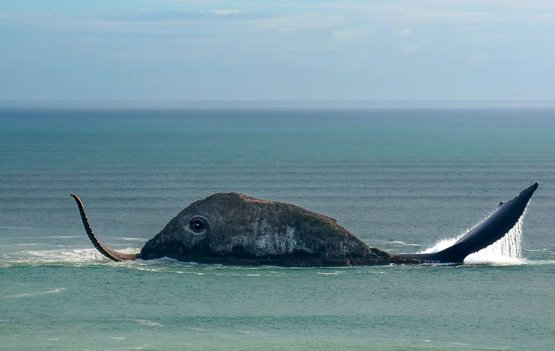 22 April 2024 - Oaia Island off Muriwai comes to life