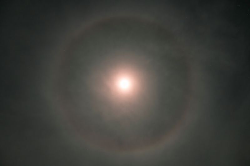 Rings around the moon last night