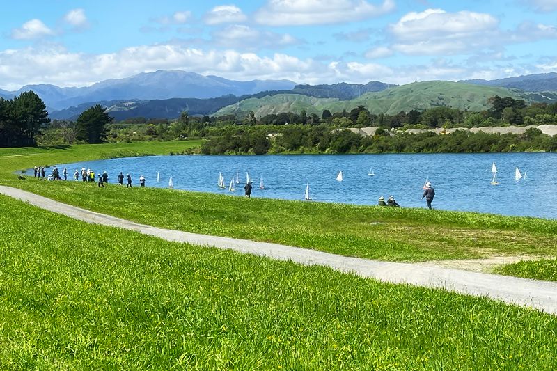 Lake Winstone being used for model yachts