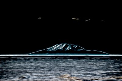 8 July 2025 - Mt Ruapehu from the beach - with a little help from Topaz Studio