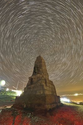 Startrail au Ballon de Guebwiller, Vosges,