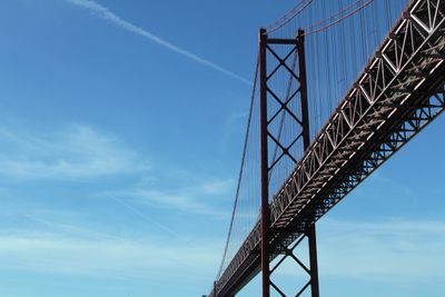On April 24 at 6 PM we sailed out under the Ponte 25 de Abril.  April 25 is Portugal's independence day