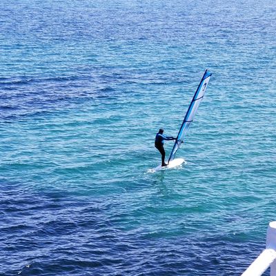 Windsurfer in Bay of Biscay