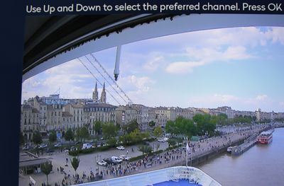 View from Sirena bow cam - what a cool thing to see.  Beats a cam in a commercial port. 