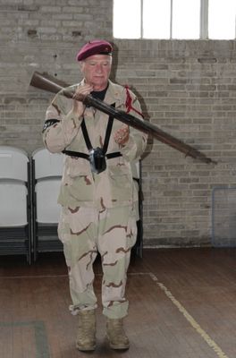 After the gym festivities, Mitch Mitchell demonstrated some bayonet twirling