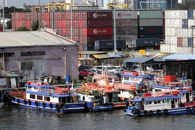  Back on the ship, this section of the small port caught my eye.