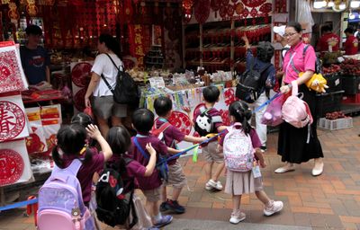 Kids on leash
