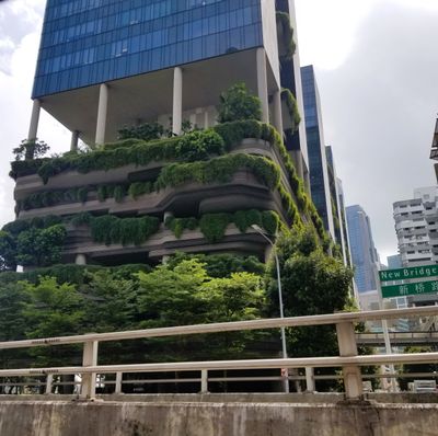 Royal Park Hotel or other building dripping with required greenery