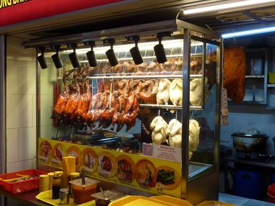 All the meat you can eat at a hawker stand.