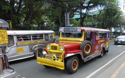 Primary form of transportation in Manila is this colorful jitney.