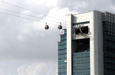 We were taken to the ship.  The cable car to Sentosa Island went completely through a building on its way to the island.
