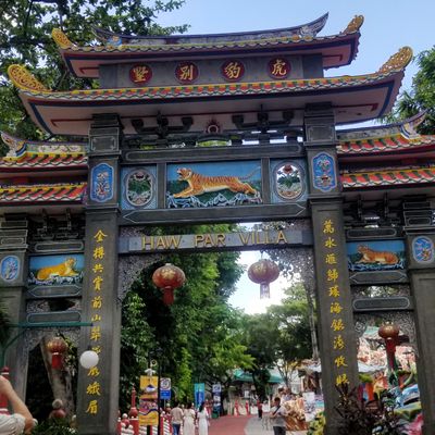 Howard & I took a taxi to Haw Par Villa, the former Tiger Balm Gardens.  It was hilarious.