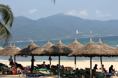 Hoi An beach. A large Buddha statue is visible from there
