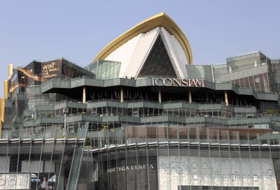 Iconsiam. I wasn't sure what Win the world for Thailand on one building meant. 
