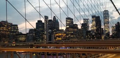 Lights started coming on as I got closer to Manhattan.