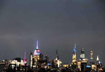 Colored lights helped me pick out the Empire State and other buildings to my right
