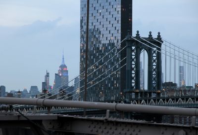 I photographed the Manhattan Bridge with Manhattan behind it. 
