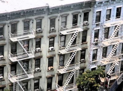Fire escapes on an NYC building on the east side
