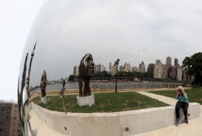 I didn't like the huge mirrored balls much, but I took a self-portrait anyway.