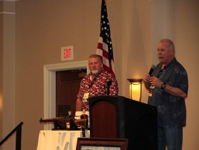 Saturday night dinner - Phil & Tom announcing awardees/winners