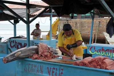 Then we walked through the nearby local fish market.