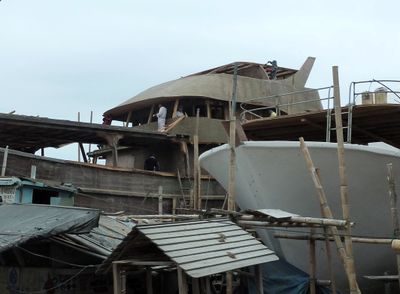 3 men working up top