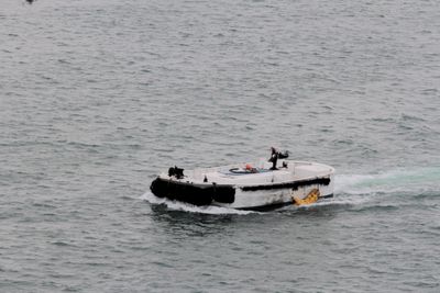 Some kind of strange boat.