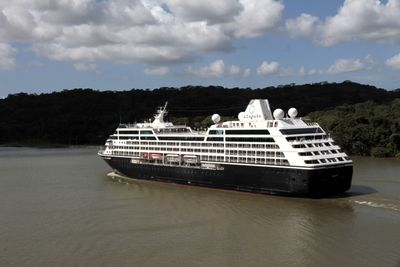 Was fun to see Azamara passing us, going north about halfway through transit