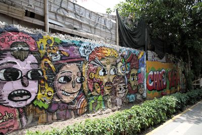 Murals on Bajada de los Banos, which has restaurants, shops and non-sanctioned vendors