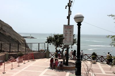 Mirador at the end of Bajada. A police woman was walking down to it, asking unauthorized vendors to leave. 