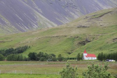 Typical small church in big landscape near Hotel Anna