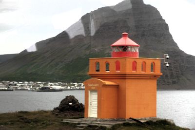 Saw Osholar lighthouse from the coach on the way to Osvor Maritime Museum