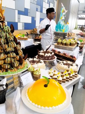 Mars had a special dessert bar in the afternoon today.  Howard saved a plate for Nancy & Hap. 
